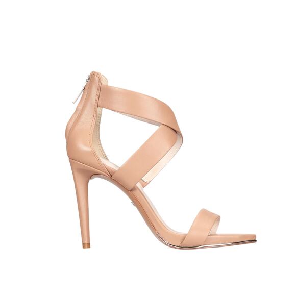 Kenneth Cole New York Women's Brooke Cross High Heel Dress Sandals Beige Size 8 - Picture 2 of 5